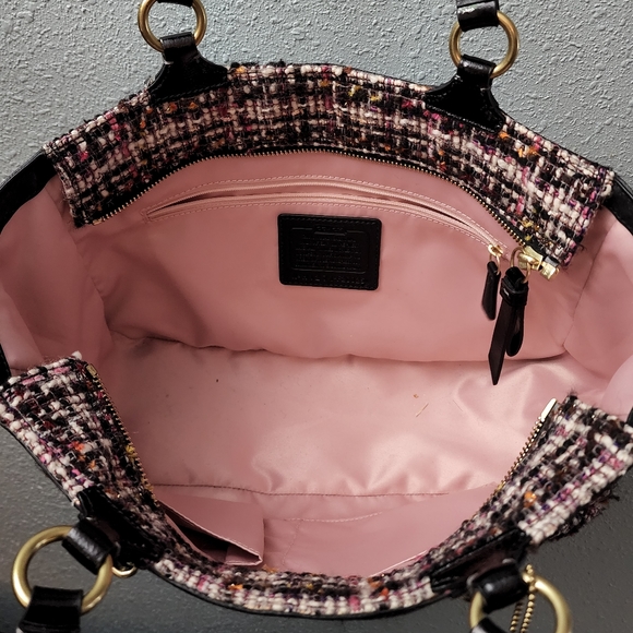 Coach Plaid Wool with Black Patent Leather Trim - Picture 13 of 14